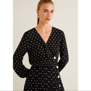 NWT MANGO Polka-dot flared dress